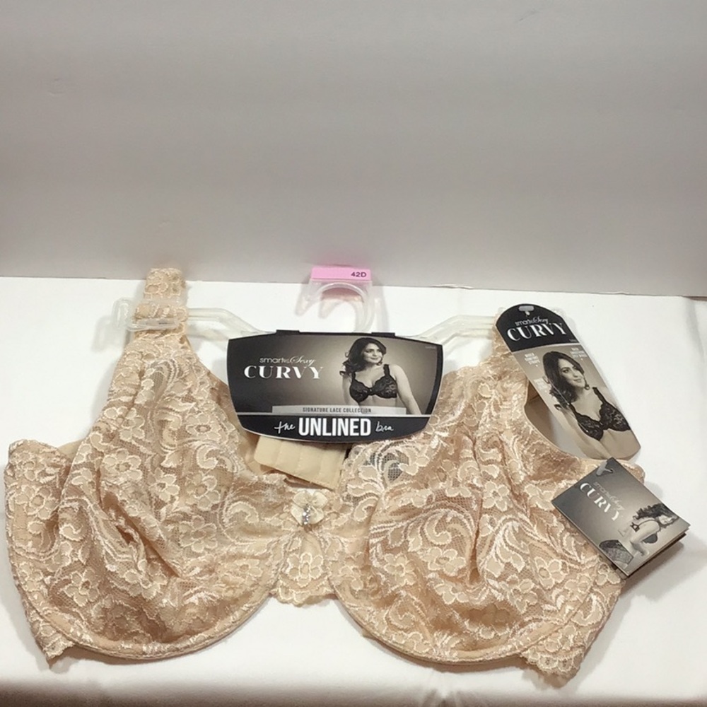 Smart & Sexy Beige Lace Unlined Underwire Bra 42D NWT